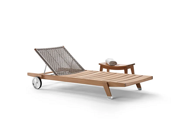 Lettino prendisole in iroko con ruote FLEXFORM Hora Sexta fabbrica FLEXFORM dall'Italia. Foto №5