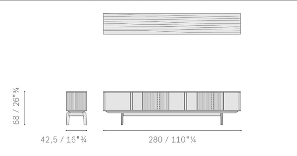 Mobile TV in legno di rovere POLTRONA FRAU collezione Lloyd fabbrica POLTRONA FRAU dall'Italia. Foto №5