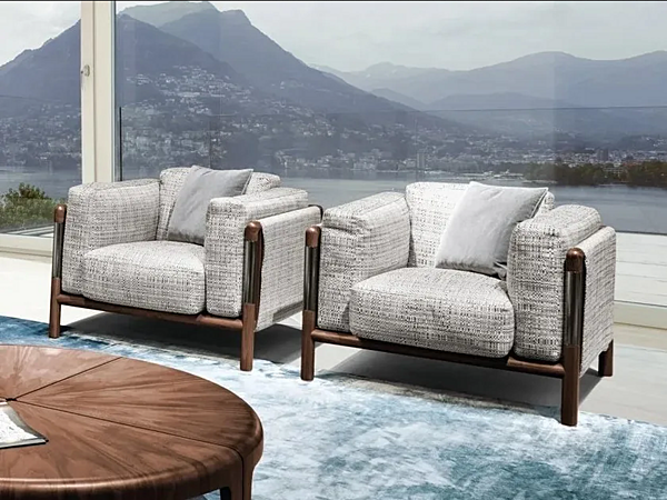 Poltrona in pelle con braccioli GIORGETTI Urban 66500, 66501 fabbrica GIORGETTI dall'Italia. Foto №2