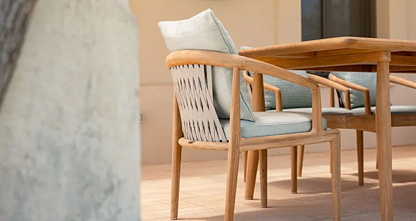 Sedia da giardino imbottita in teak con braccioli POLTRONA FRAU The Secret Garden fabbrica POLTRONA FRAU dall'Italia. Foto №15