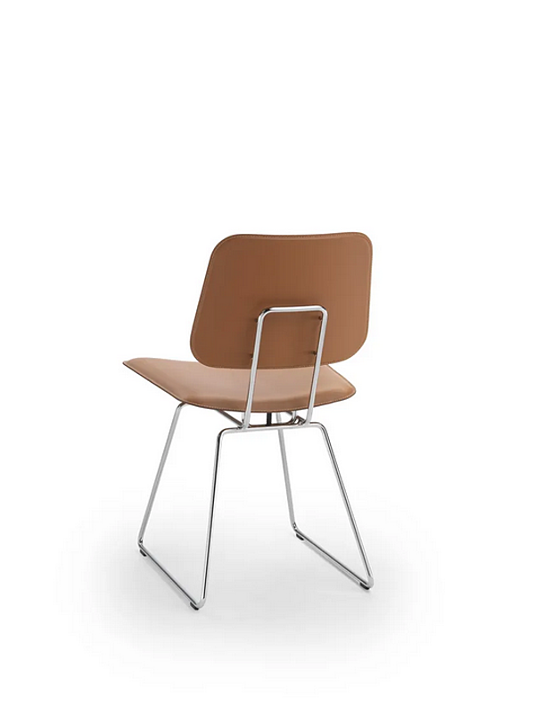 Sedia in pelle conciata con base a slitta FLEXFORM ECHOES S H fabbrica FLEXFORM dall'Italia. Foto №2