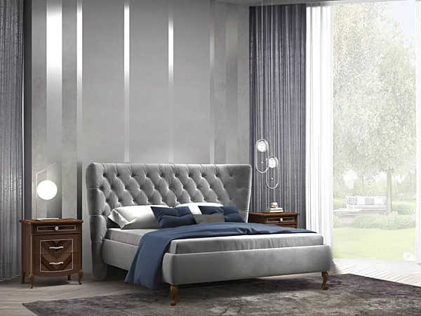 Letto matrimoniale con testata imbottita in tessuto CASA +39 PRESTIGE 2 C22015, C22016 fabbrica CASA +39 dall'Italia. Foto №2