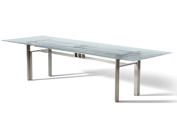 Tavolo rettangolare in vetro e acciaio CASSINA Doge Laguna fabbrica CASSINA dall'Italia. Foto №1