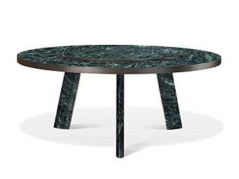 Tavolo rotondo in marmo Verde Alpi con lazy susan GHIDINI1961