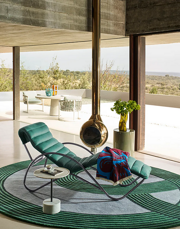 Chaise longue in tessuto con rivestimento sfoderabile CASSINA Indochine fabbrica CASSINA dall'Italia. Foto №2