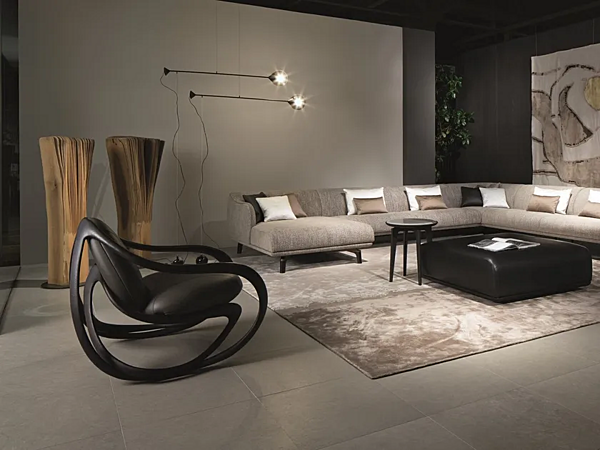 Poltrona a dondolo con braccioli in legno GIORGETTI MOVE 69810 fabbrica GIORGETTI dall'Italia. Foto №5