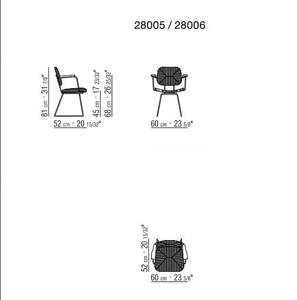 Sedia con braccioli in corda FLEXFORM ECHOES fabbrica FLEXFORM dall'Italia. Foto №3