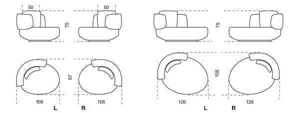 Poltrona girevole in tessuto imbottito Audrey Gallotti&Radice fabbrica Gallotti & Radice dall'Italia. Foto №4