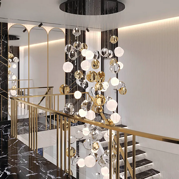 Lampada da soffitto in vetro artistico di Murano Desafinado 16 MULTIFORME PL7540-100x260-1 fabbrica MULTIFORME dall'Italia. Foto №5