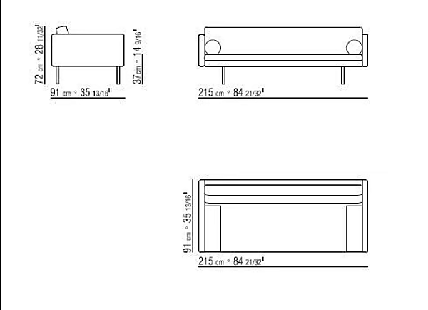 Divano letto in pelle trapuntata FLEXFORM Magister fabbrica FLEXFORM dall'Italia. Foto №7