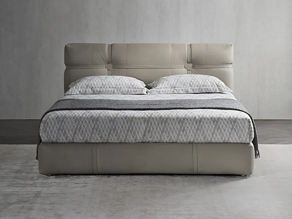 Letto matrimoniale in pelle imbottita Flou New Bond fabbrica Flou dall'Italia. Foto №2