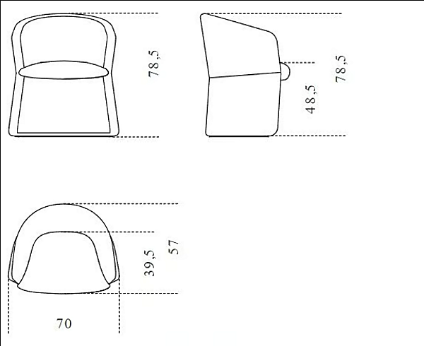 Poltrona in tessuto con schienale imbottito Gallotti&Radice Janette fabbrica Gallotti & Radice dall'Italia. Foto №3