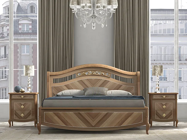 Letto matrimoniale in legno con testata alta CASA +39 PRESTIGE 2 C22017 fabbrica CASA +39 dall'Italia. Foto №1