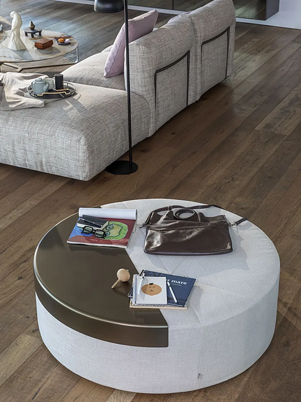 Pouf tondo in tessuto Moon Flou fabbrica Flou dall'Italia. Foto №4