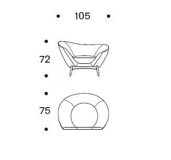 Poltrona in tessuto con braccioli Saba Oltremare fabbrica SABA dall'Italia. Foto №8