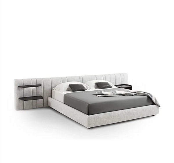 Letto matrimoniale in tessuto con comodini integrati e testata imbottita KARPHI NAP GIORGETTI fabbrica GIORGETTI dall'Italia. Foto №5