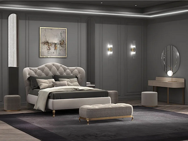 Letto matrimoniale con testata trapuntata CASA +39 FLY C22003, C22004 fabbrica CASA +39 dall'Italia. Foto №2