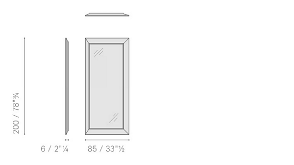 Specchio rettangolare incorniciato duo POLTRONA FRAU fabbrica POLTRONA FRAU dall'Italia. Foto №5