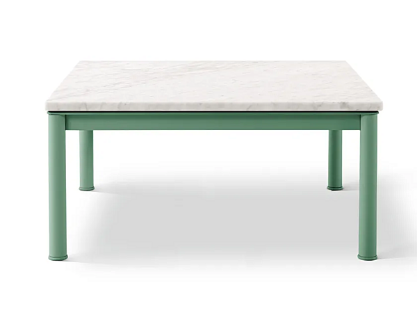 Tavolino da giardino quadrato in marmo e acciaio CASSINA modello 10 010 fabbrica CASSINA dall'Italia. Foto №1