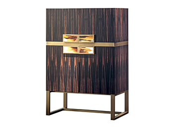 Mobile bar in ebony wood with integrated lighting ARCAHORN Cosmopolitan 6027EBO EBL 6027EBO, 6027EBL