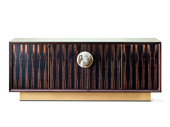 Credenza in ebano con ante cassetti e illuminazione integrata ARCAHORN collezione Helios 7015ebl 7015EBL