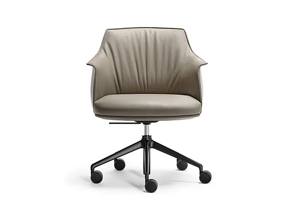 Sedia direzionale in pelle a schienale basso Archibald POLTRONA FRAU fabbrica POLTRONA FRAU dall'Italia. Foto №1