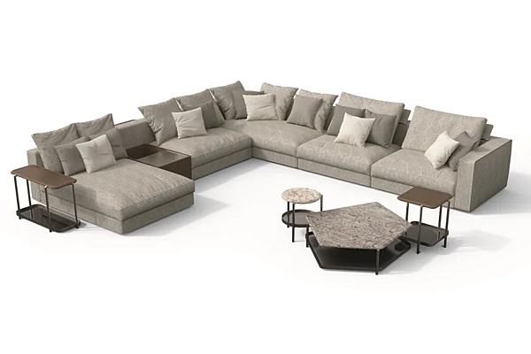 Divano modulare angolare in tessuto con chaise longue Skyline GIORGETTI fabbrica GIORGETTI dall'Italia. Foto №3
