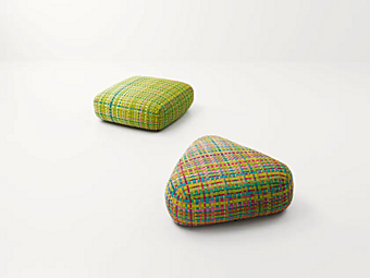 Pouf da giardino in corda nautica con copertura removibile Millefiori PAOLA LENTI