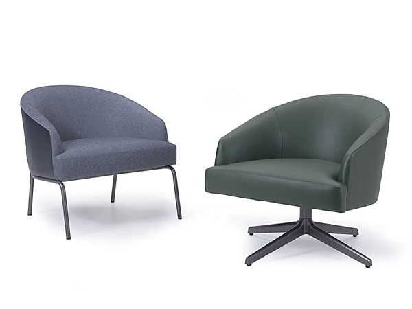 Poltrona girevole in pelle con base a 4 razze e braccioli Moore Relax I 4 Mariani fabbrica i 4 Mariani dall'Italia. Foto №6