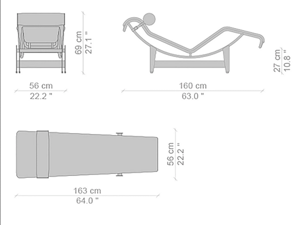 Chaise longue in pelle regolabile CASSINA 4 chaise longue a regolazione continua 004 fabbrica CASSINA dall'Italia. Foto №7