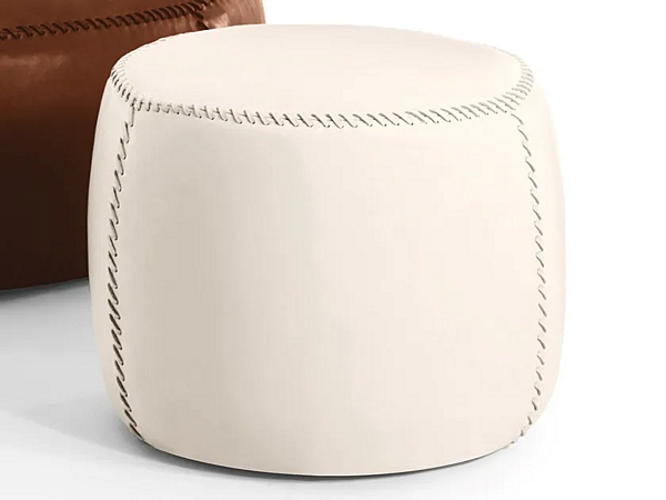 Pouf rotondo in pelle Casablanca Black Tie CAS55 fabbrica Black Tie dall'Italia. Foto №2