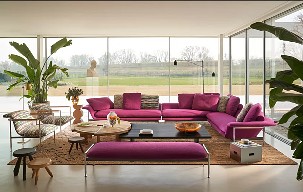 Tappeto geometrico in juta fatto a mano Tenere Policromo CASSINA fabbrica CASSINA dall'Italia. Foto №4
