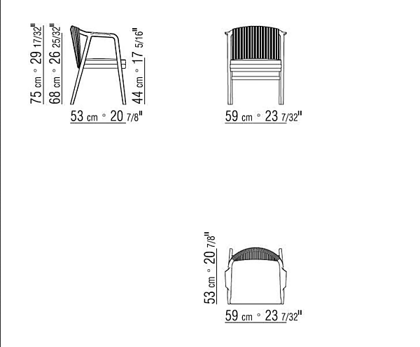 Sedia in legno massello con braccioli Crono FLEXFORM fabbrica FLEXFORM dall'Italia. Foto №5