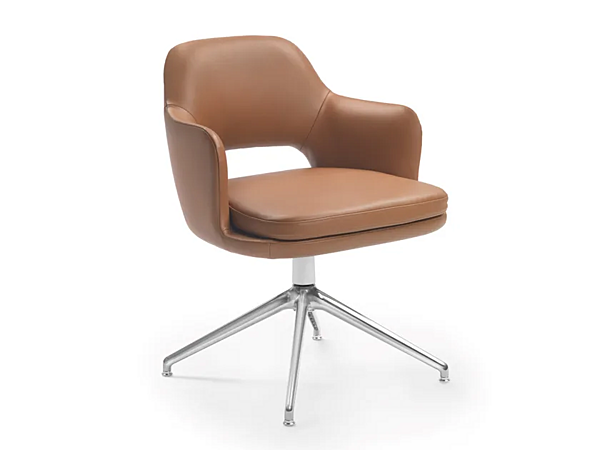 Poltrona girevole in pelle con base a 4 razze Eliseo FLEXFORM 29614 fabbrica FLEXFORM dall'Italia. Foto №1