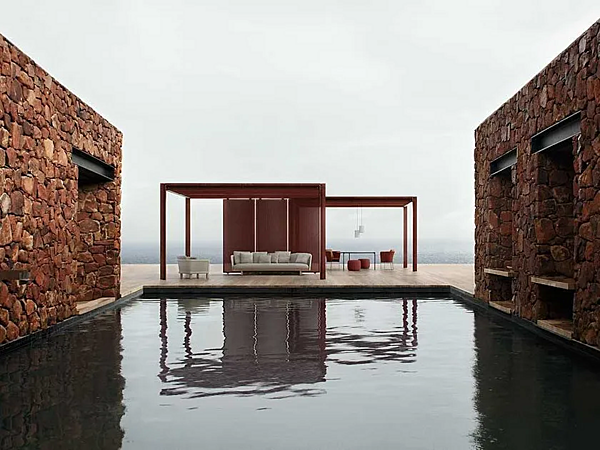 Gazebo in alluminio e legno Cabanne Modulo Quadro PAOLA LENTI fabbrica PAOLA LENTI dall'Italia. Foto №2