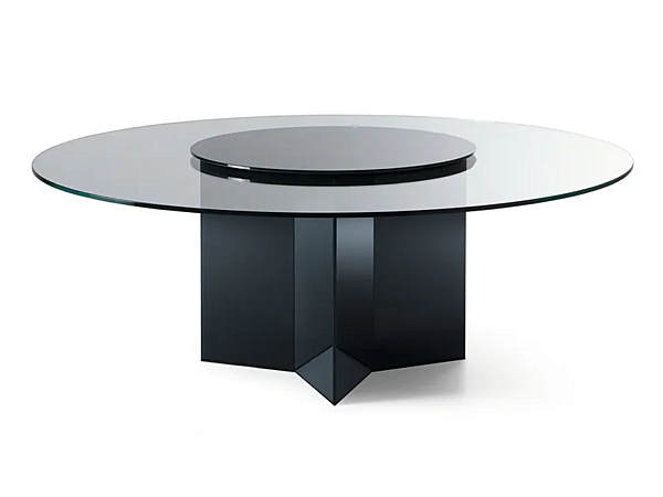 Tavolo rotondo in cristallo con Lazy Susan Gallotti&Radice YOL fabbrica Gallotti & Radice dall'Italia. Foto №1