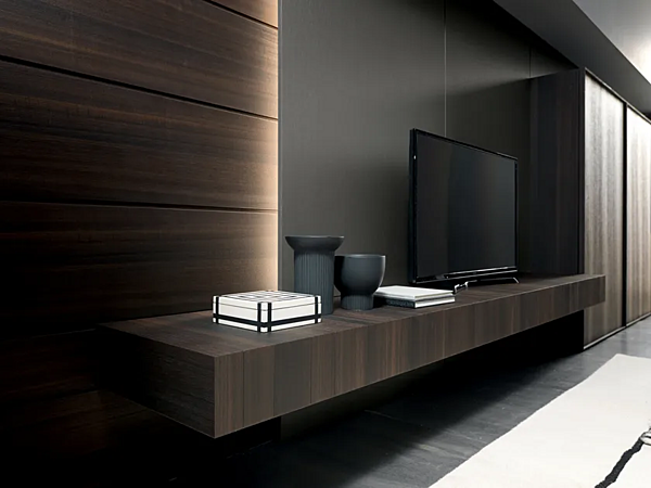 Sistema TV a parete in legno Eucalyptus MODULNOVA fabbrica Modulnova dall'Italia. Foto №3