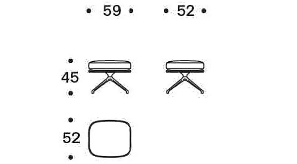 Pouf imbottito con base a 4 razze Saba collezione Sunset fabbrica SABA dall'Italia. Foto №8