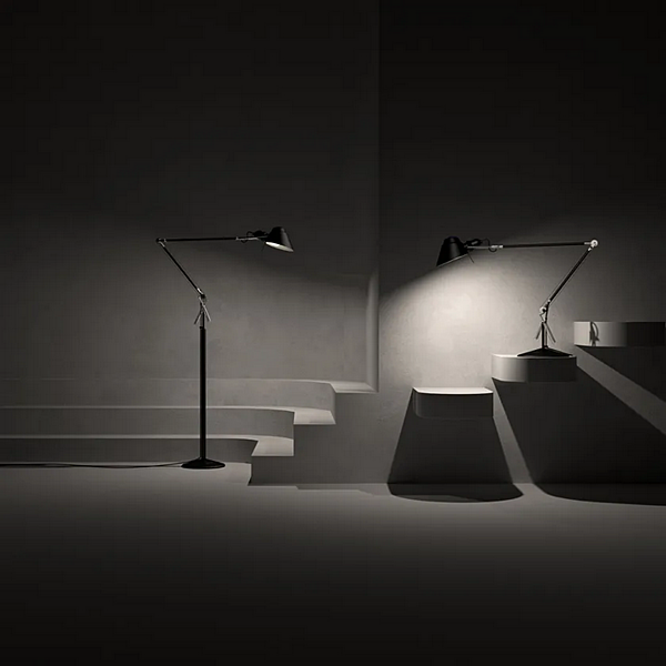 Lampada da terra regolabile in alluminio con braccio oscillante Lumina Tangram 101+125 fabbrica Lumina dall'Italia. Foto №2