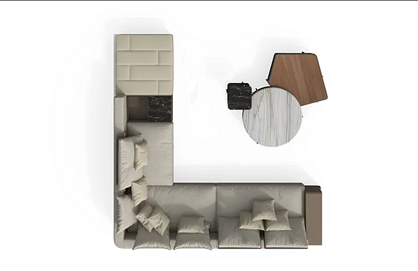 Divano modulare angolare in tessuto con chaise longue Skyline GIORGETTI fabbrica GIORGETTI dall'Italia. Foto №6