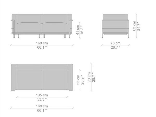 Divano a 2 posti con spalliera imbottita CASSINA Grand Confort Grand Modèle 003 fabbrica CASSINA dall'Italia. Foto №5