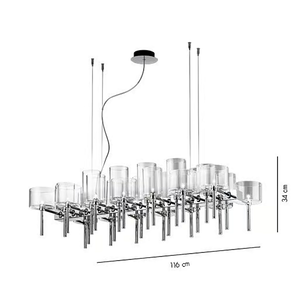 Lampada a sospensione in vetro Spillray AXOLIGHT SP SPIL 26 fabbrica Axolight dall'Italia. Foto №3