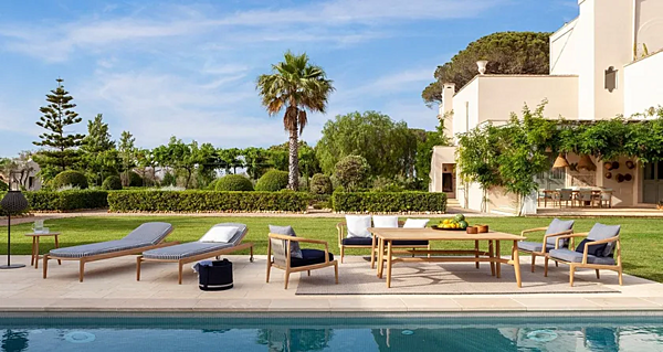 Lettino prendisole reclinabile in teak con ruote POLTRONA FRAU The Secret Garden fabbrica POLTRONA FRAU dall'Italia. Foto №6