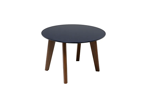 Tavolino da caffè rotondo in legno con piano in pietra lavica Edgar CHELINI fabbrica CHELINI dall'Italia. Foto №5