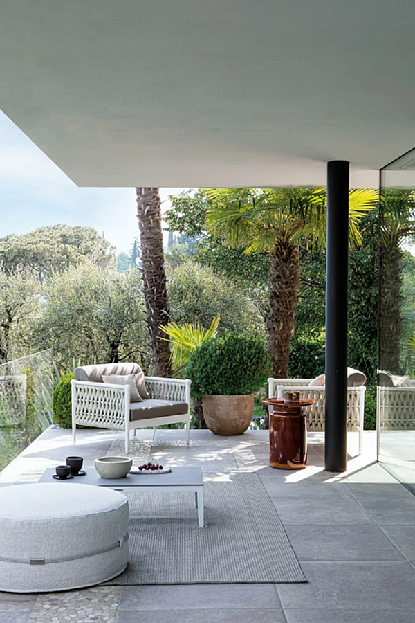 Pouf da giardino rotondo in tessuto con copertura removibile Atmosphera Ponente CXPN.PF fabbrica ATMOSPHERA dall'Italia. Foto №3