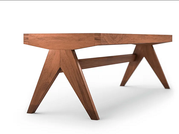 Panchina in legno massello e canna di Vienna CASSINA 057 Civil Bench 057 fabbrica CASSINA dall'Italia. Foto №3