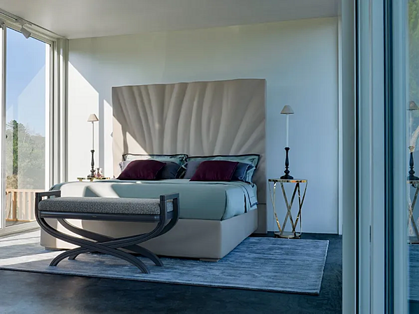 Letto matrimoniale in pelle con testiera imbottita Savio Firmino 3668 fabbrica SAVIO FIRMINO dall'Italia. Foto №3