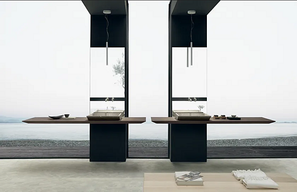 Unità lavabo doppia in rovere con specchio SURF MODULNOVA fabbrica Modulnova dall'Italia. Foto №2