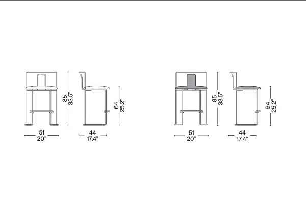 Барный стул с подножкой из дерева CASSINA GAJA fabbrica CASSINA dall'Italia. Foto №2