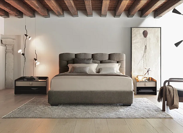 Letto matrimoniale con testata imbottita Flou Majal fabbrica Flou dall'Italia. Foto №4